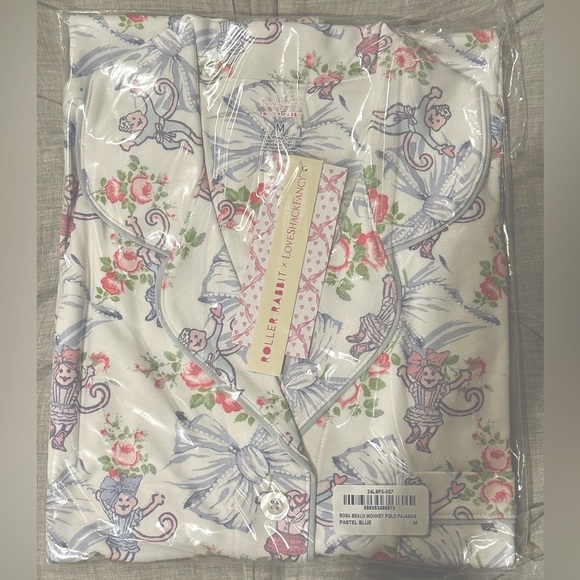Roller Rabbit x Loveshack Fancy Rosa Beaux LONG SLEEVE polo pajamas SM … - Picture 4 of 6